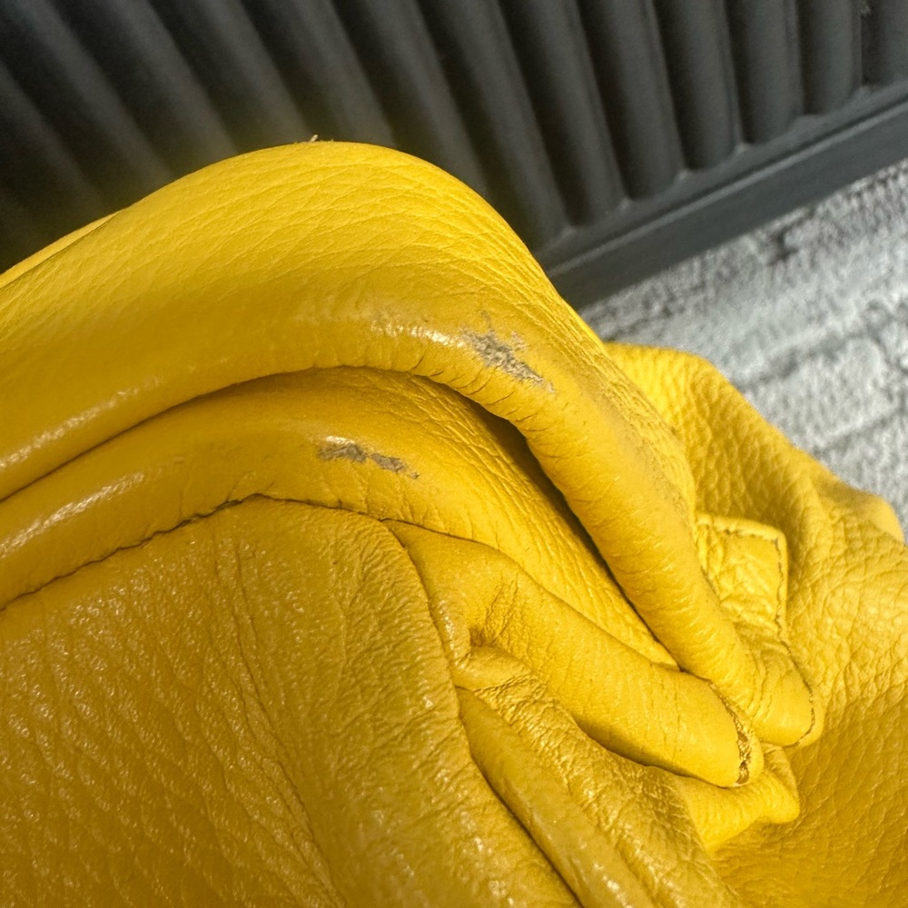 Hype Y2K Yellow Pebbled Leather Satchel with Detachable Strap - Costa Del Sol - Picture 6 of 13